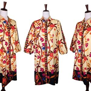 Maude Vivante Ava Dress Size M Boho Colorful Blouson Sleeve NWOT Resort POCKETS!